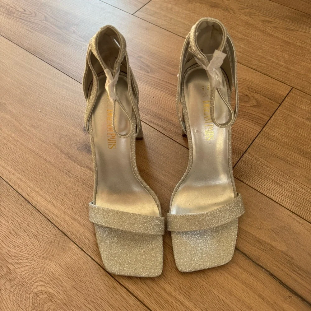DREAM PAIRS High Heels Chunky Block Square Toe Elegant Open Toe Heel 7.5